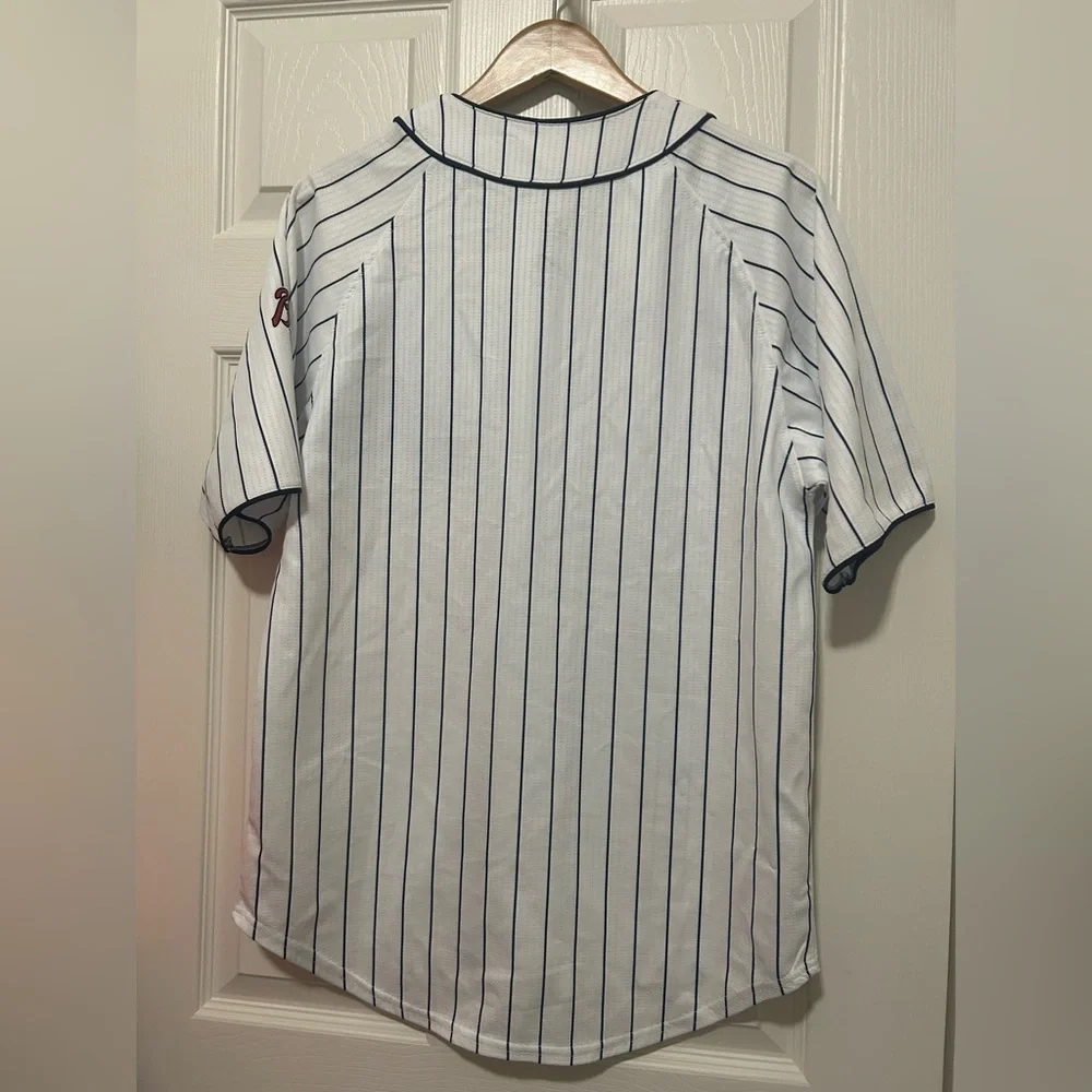 Dynasty Genuine MLB Merchandise  Unisex Size M Atlanta Braves Pinstripe Jersey - Picture 5 of 5